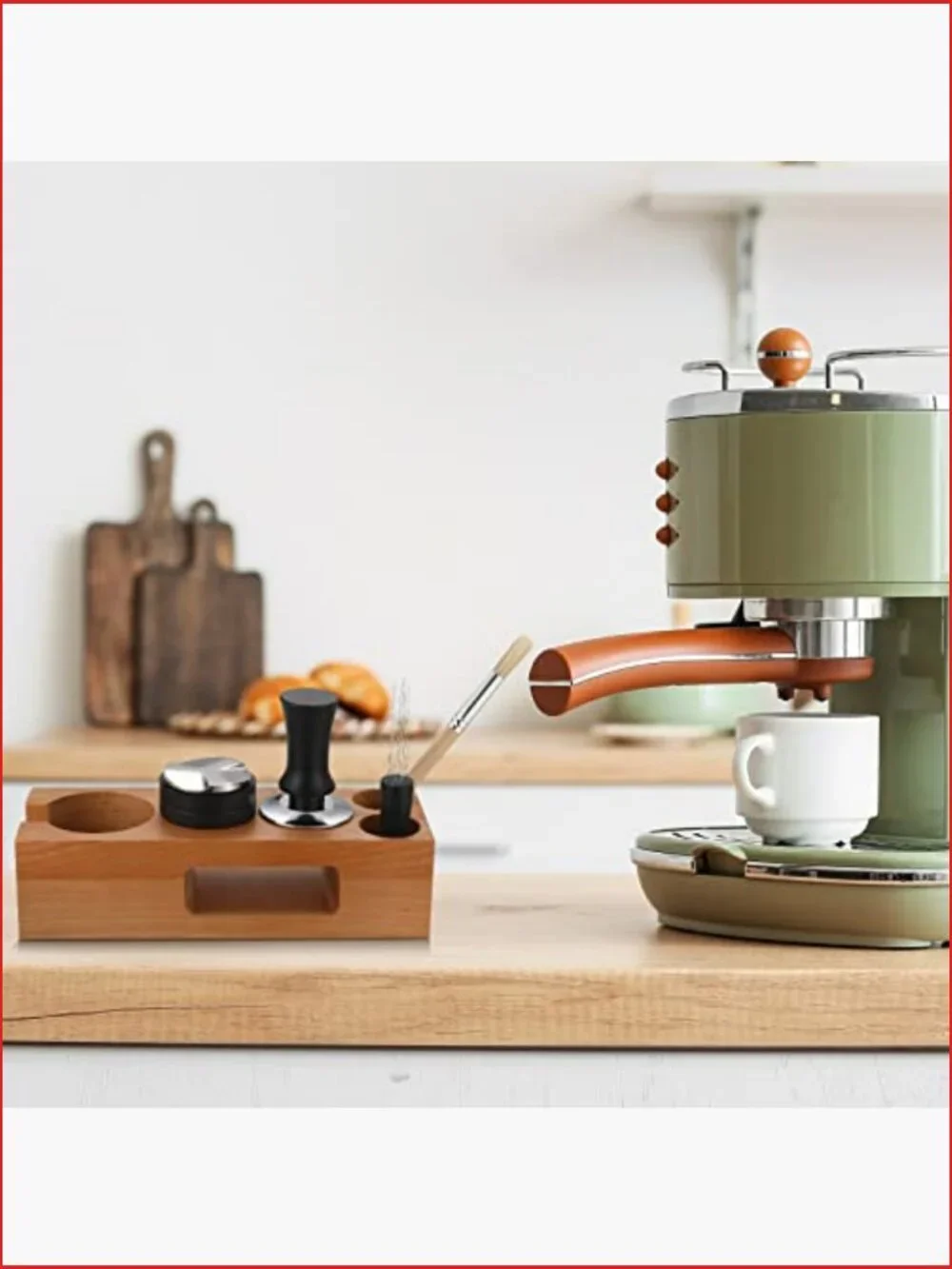54mm Wooden Tamper Station Espresso Accessories Kit 5pc